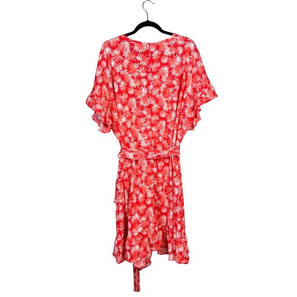 Michael Michael Kors Floral Ruffle Hem Dress Plus Size 3X Red White NWT - Picture 6 of 9